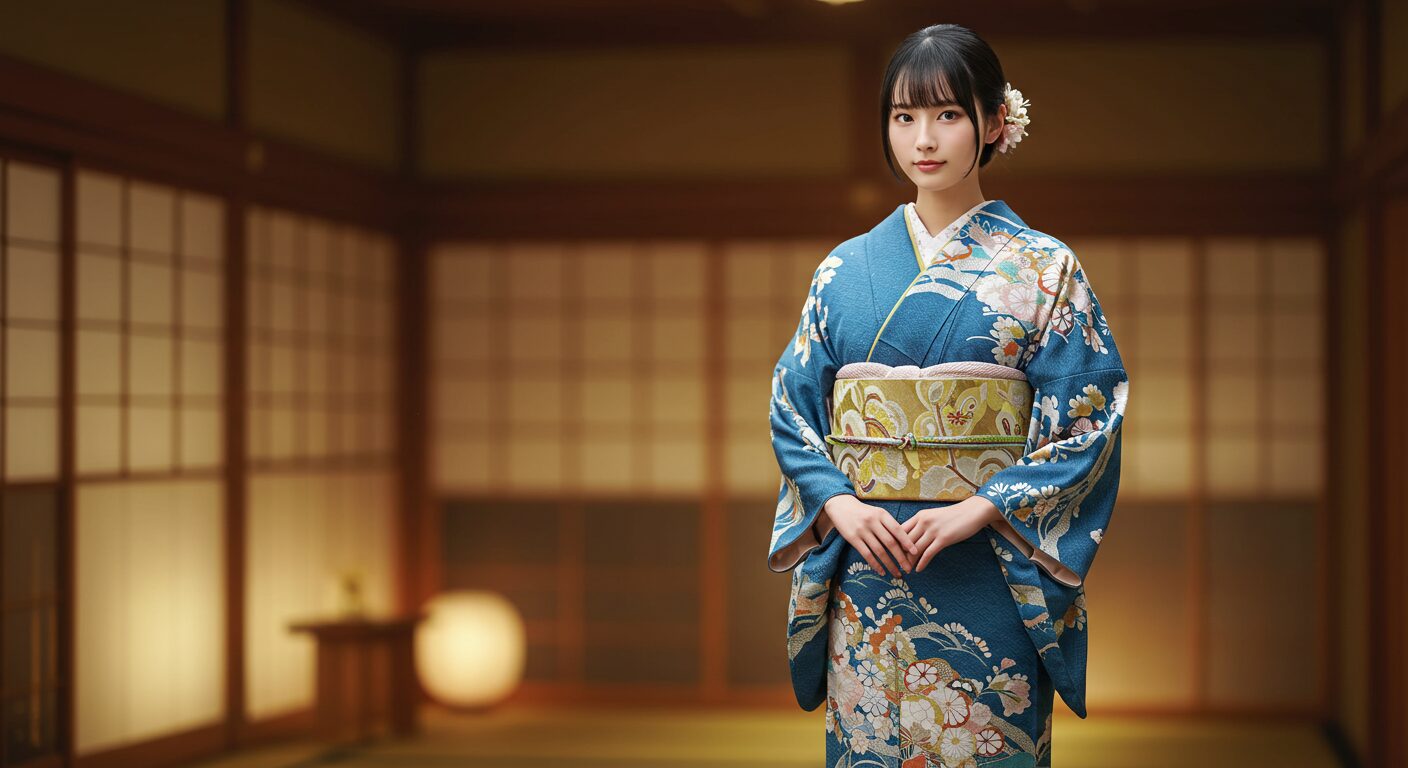 魅力溢れる伝統美と現代感覚が融合する紺色 着物 コーディネート術