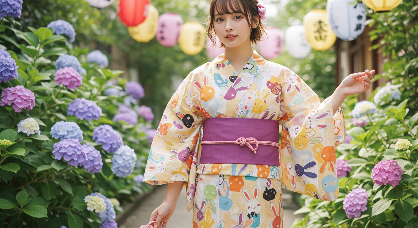 うさぎ柄着物の季節と魅力