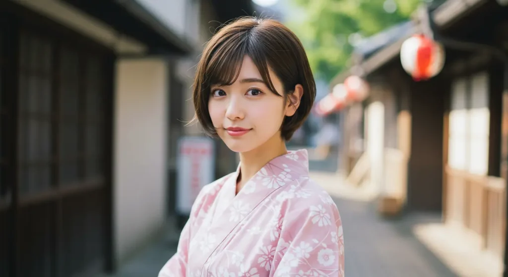 浴衣ショートヘアの小顔効果を狙うポイント