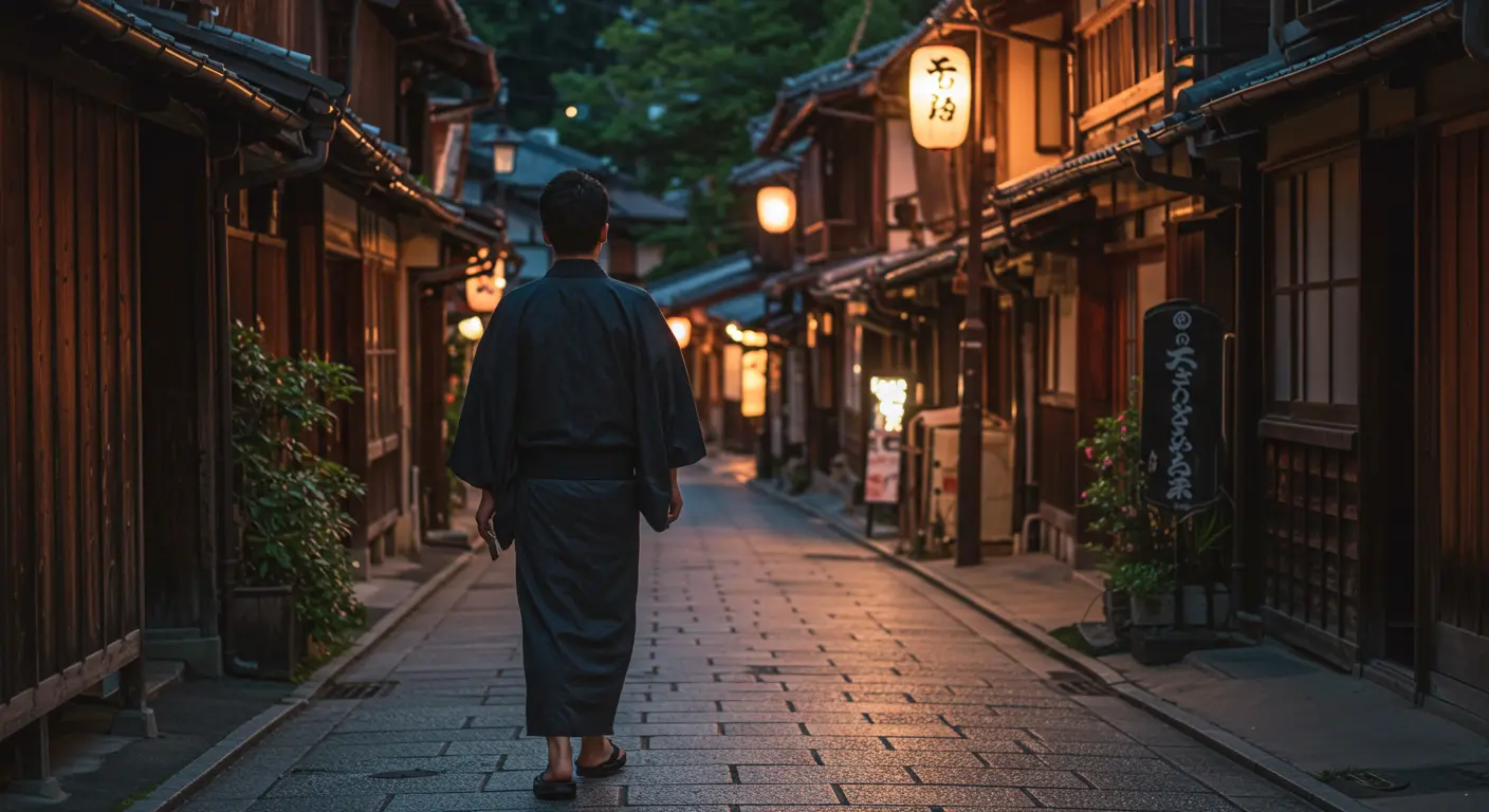 男性が浴衣と襦袢を組み合わせる方法