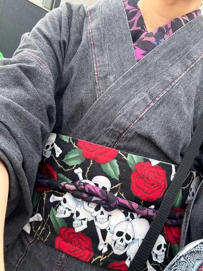 デニム着物 普段着として楽しむ帯コーデ