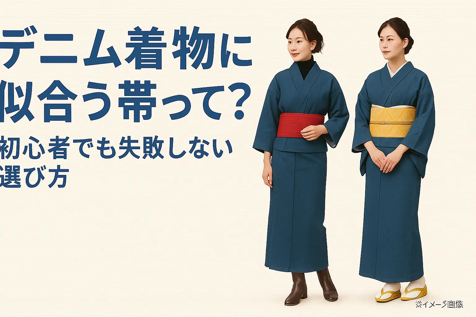 デニム着物に合わせる帯の種類と結び方