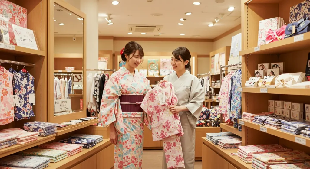実店舗で「浴衣を店舗」を探す