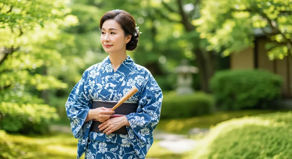 浴衣大人っぽい50代の上品小物選び