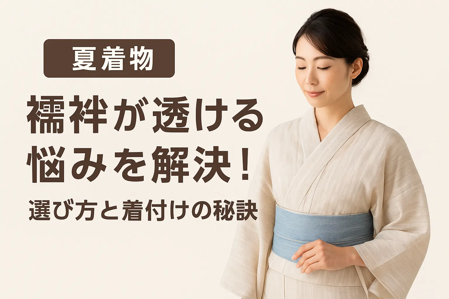 夏着物襦袢が透ける悩みを解決！選び方と着付けの秘訣