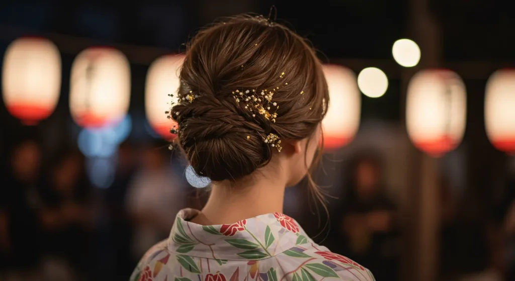 浴衣 ヘアアレンジ ロング 簡単セルフ術