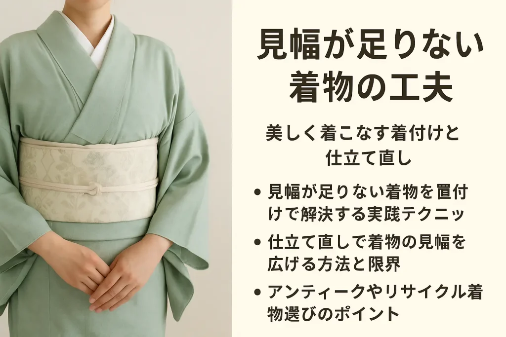 見幅が足りない着物の工夫｜美しく着こなす着付けと仕立て直し