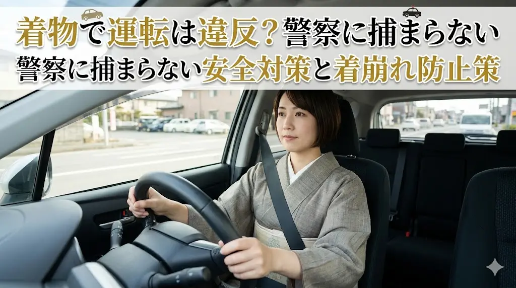 着物で運転は違反？警察に捕まらない安全対策と着崩れ防止策