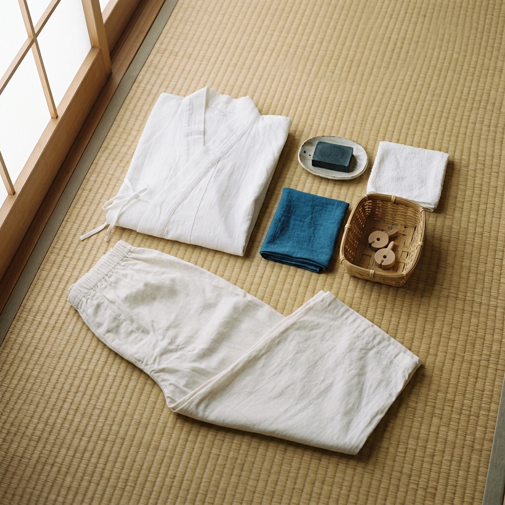浴衣の下に着用するための、通気性の良い和装用スリップや接触冷感素材のステテコのイメージ
