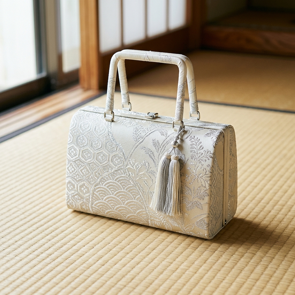 フォーマルな夏着物に合わせる品格のある利休バッグのイメージ